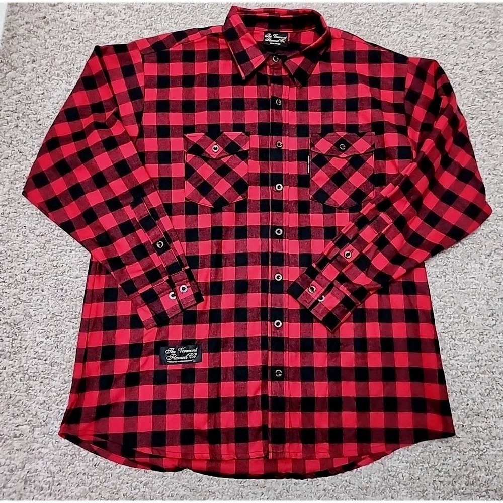 The‎ Vermont Flannel Co Shirt Men's 2XL Plaid Button Up Outdoor Handcrafted USA